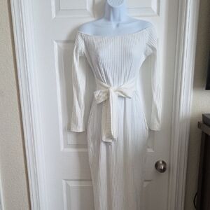 Elegant Off-Shoulder White Dress